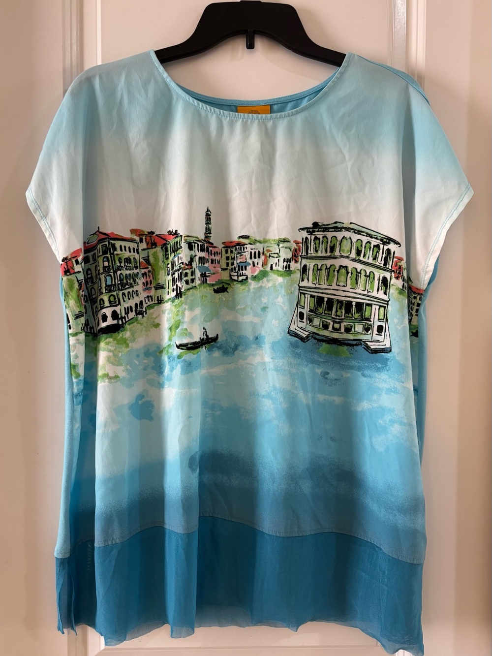 Ruby Rd. Venice Canal Italy Scenery Graphic Print Blouse Shirt Top Size L